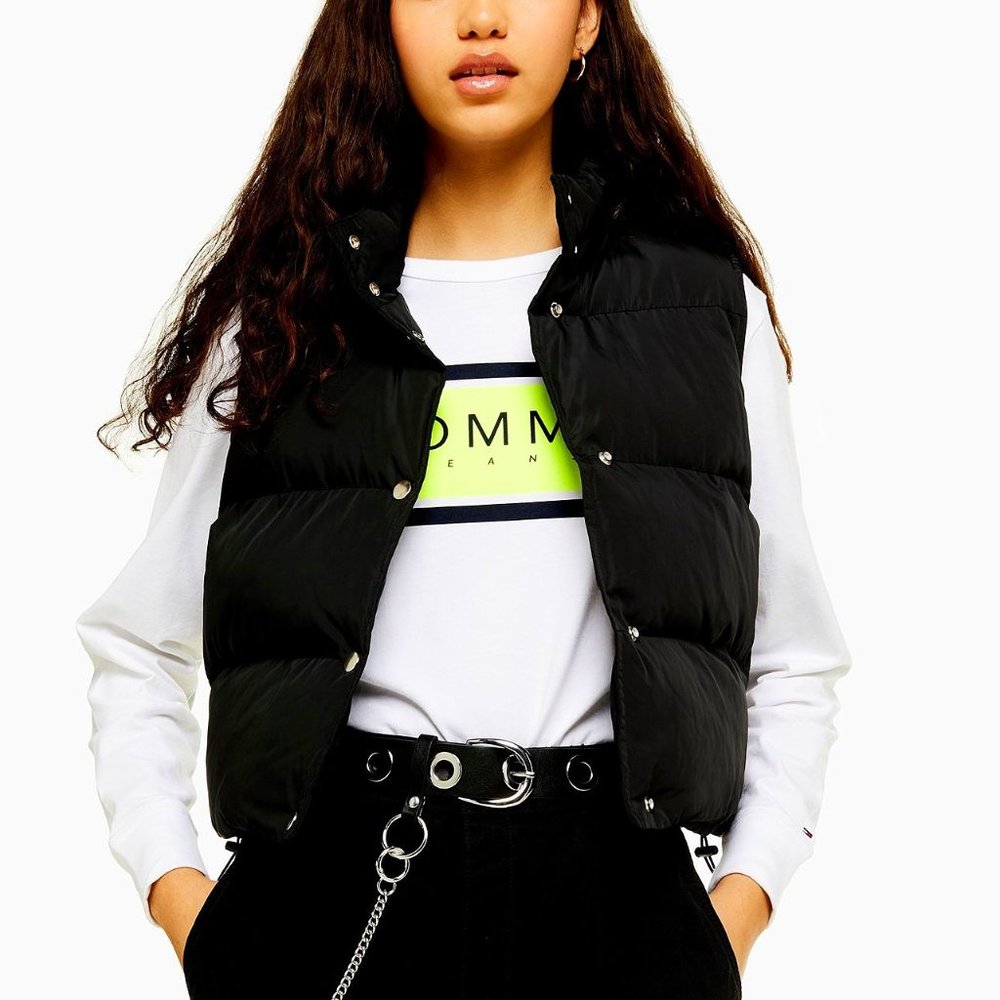NWT Topshop puffer vest padded with snaps